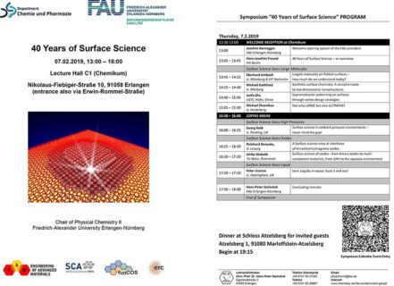 Programm zum Festsymposium, siehe unter https://www.chemie.nat.fau.de/files/2019/01/Vorlage_Festsymposium_Program_final_6.12.2018.pdf