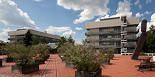 Das Bild zeigt das Gebäude des Lehrstuhls für Katalytische Grenzflächenforschung in Erlangen.