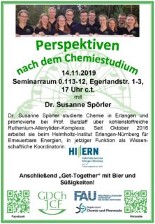 Plakat zum Alumni-Vortrag mit Dr. Susanne Spörler, Inhalt siehe Text