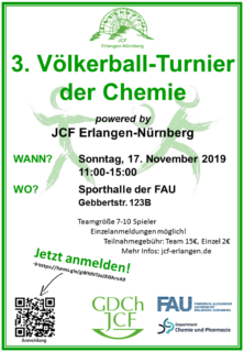 Poster JCF-Völkerball-Turnier der Chemie 2019