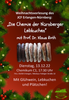 Poster der Weihnachtsvorlesung des JungChemikerForums am 13.12.2022