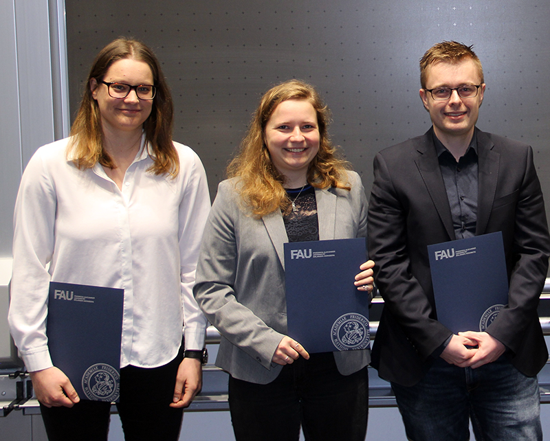 Dornhecker-Preisträgerinnen und Preisträger 2022: von links nach rechts: Melanie Then, Dr. Annika Ullrich, Dr. Maximilian Schmidt
