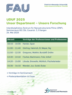 Zum Artikel "UDUF 2025: Unser Department – Unsere Forschung am 26. Mai 2025"